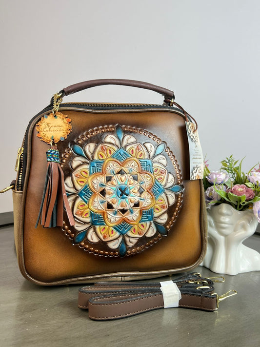 MAOMA GDE ANDREA CAMEL MANDALA TONOS AMARILLO/AZUL