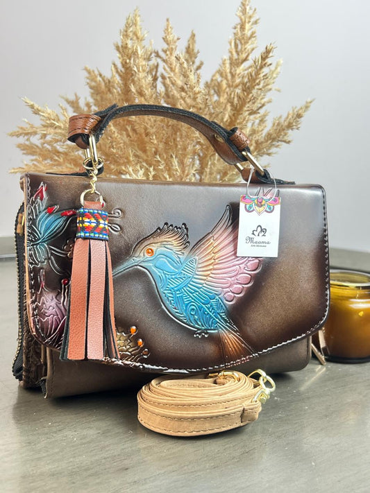 MAOMA DELIA DOBLE COLIBRI CHOCOLATE/AZUL Y ROSA