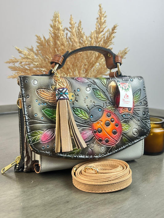 MAOMA DELIA DOBLE CATARINAS GRIS HOJITAS ROSA/NARANJA