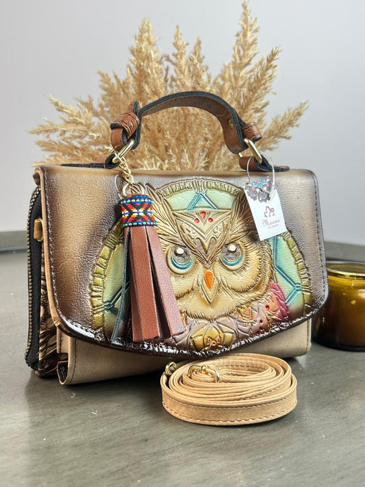 MAOMA DELIA DOBLE BUHO KHAKI/AZUL Y LILA
