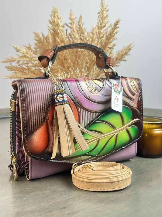 MAOMA DELIA DOBLE ALCATRACES MALVA/TONOS VERDE