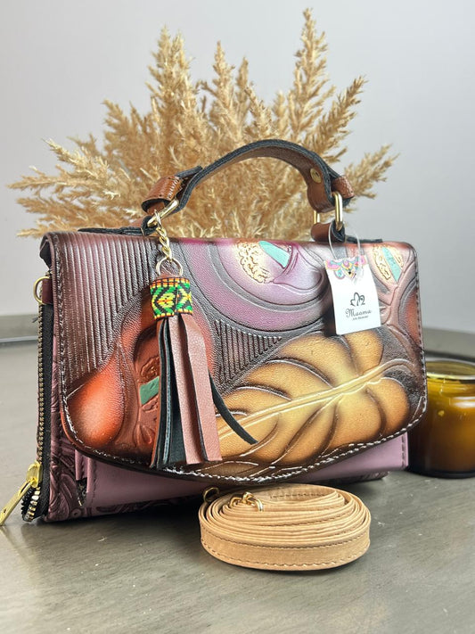 MAOMA DELIA DOBLE ALCATRACES MALVA/TONOS AMARILLO
