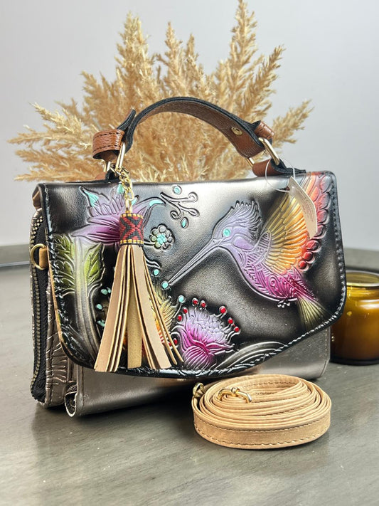 MAOMA DELIA DOBLE COLIBRI PLATA/FIUSHA Y AMARILLO