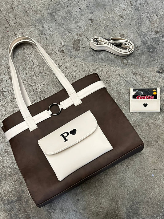 TOTE CARGO CHOCOLATE/HUESO FRESNO