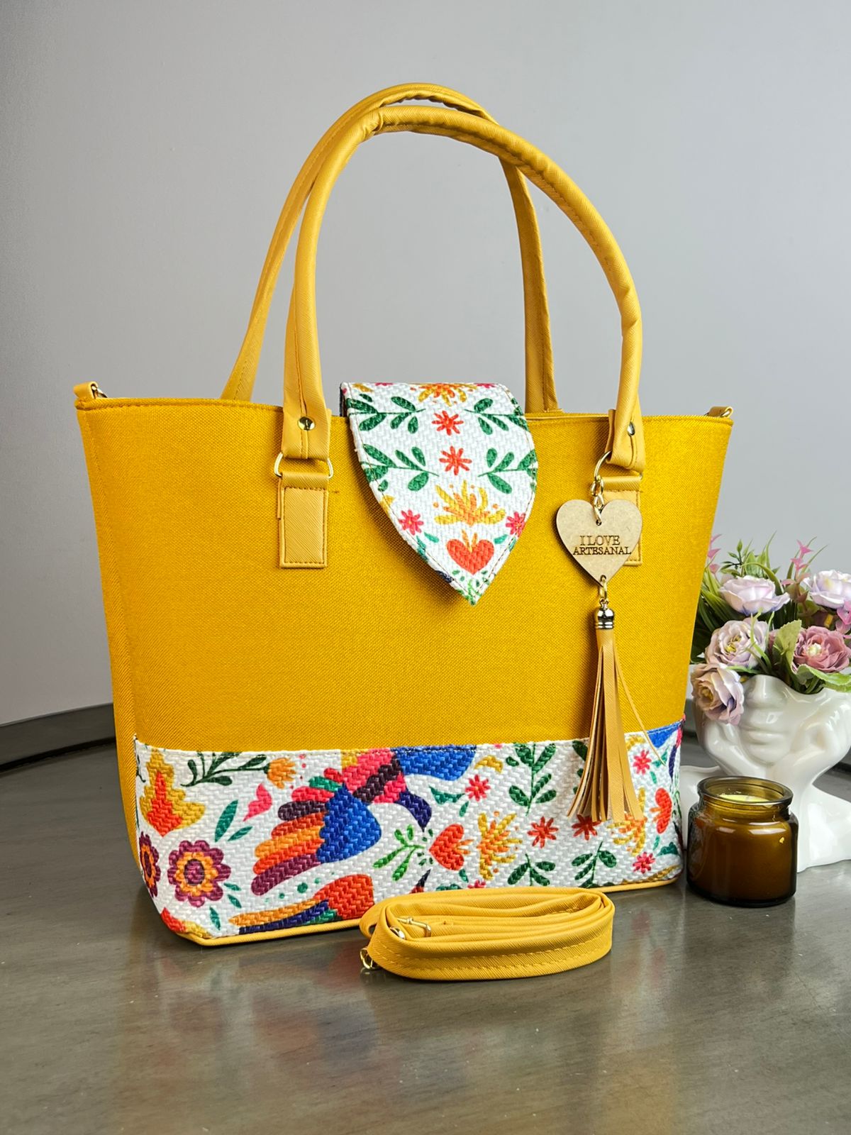 YUTE MODELO FRANJA AMARILLO/OTOMI F BLANCO