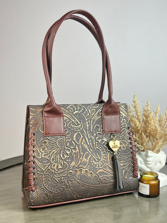 BOLSA OLIVIA VERDE/COBRE