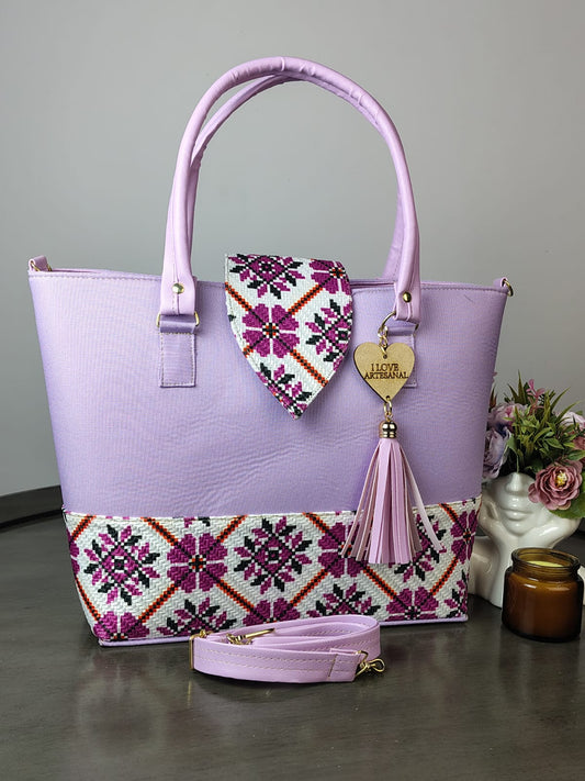 YUTE MODELO FRANJA LILA/FLORES F BLANCO