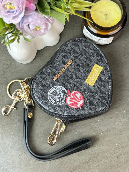 MONEDERO CORAZON MICHAEL KORS NEGRO NEW YORK ESTAMPADO