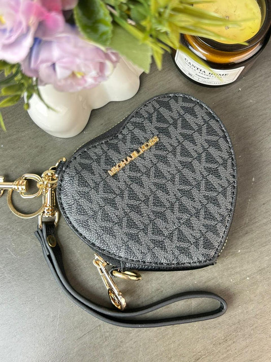MONEDERO CORAZON MICHAEL KORS NEGRO ESTAMPADO