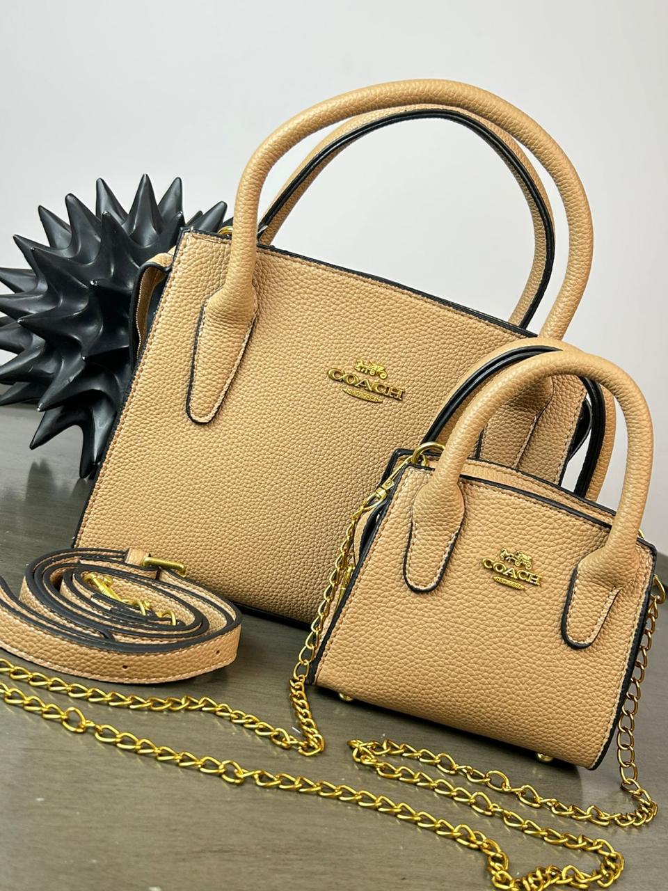 DUO BOLSO/MINI BOLSO COACH KHAKI LISO
