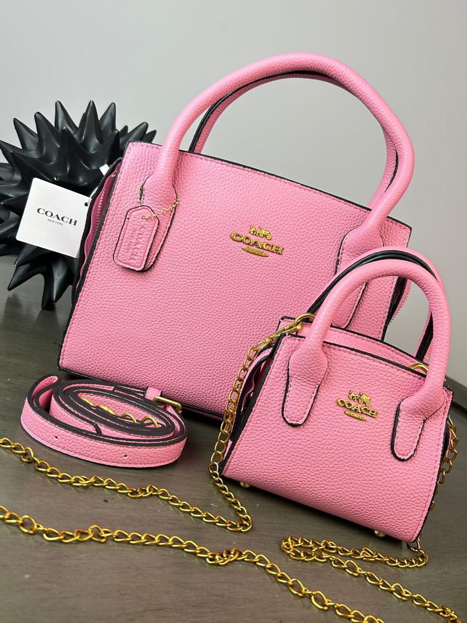 DUO BOLSO/MINI BOLSO COACH ROSA