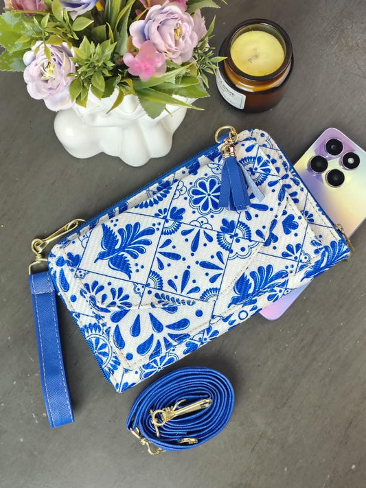 PORTACELULAR/CARTERA YUTE HORIZONTAL TALAVERA AZUL REY F BLANCO