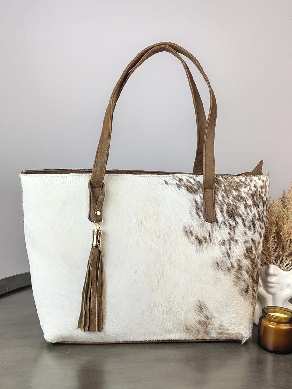 LILY PELO MOTEADO CAMEL Y BLANCO/AVELLANA