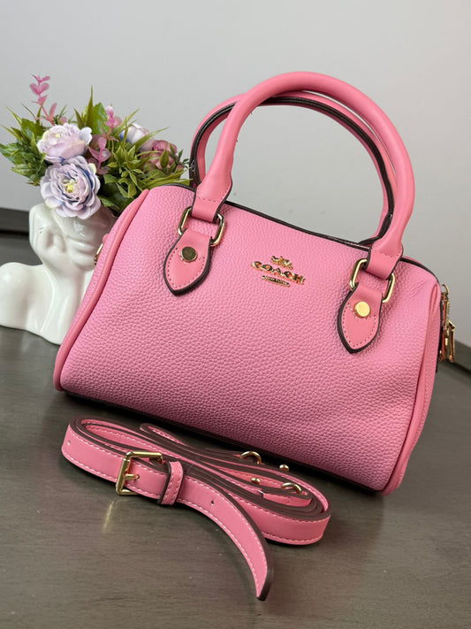 BOLSO COACH MALETITA ROSA LISO
