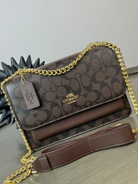 CROSSBODY COACH CADENA CHOCOLATE ESTAMPADO