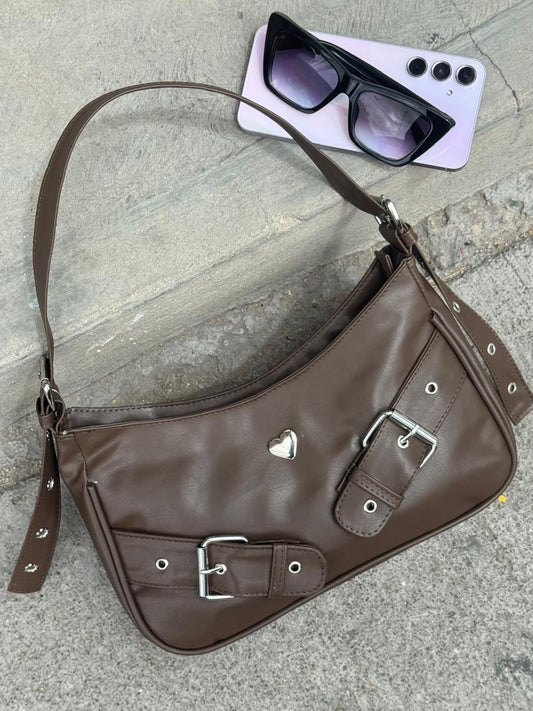 BOLSO FREYA CHOCOLATE H/PLATA