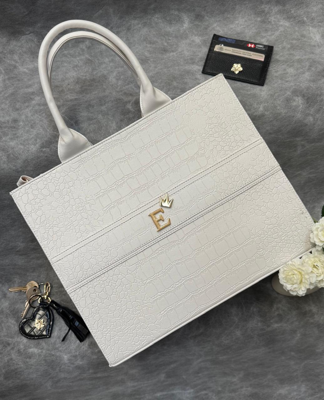 TOTE CLASICA GDE BLANCA CROCO