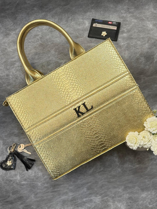 TOTE CLASICA GDE DORADO METÁLICO
