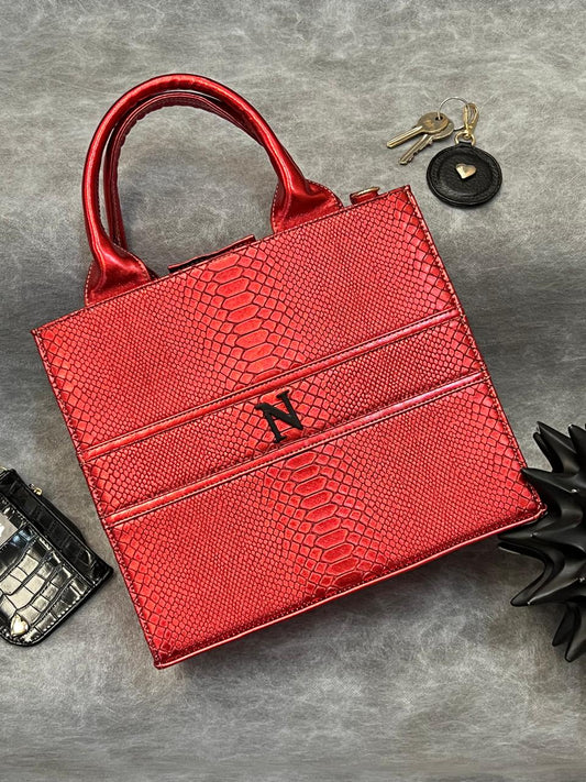 TOTE CLASICA MEDIANA ROJO METALICO