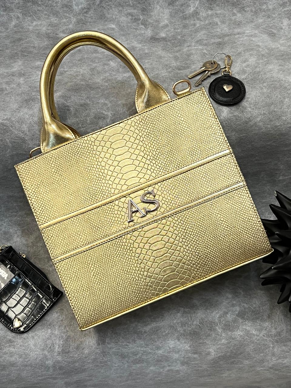 TOTE CLASICA MEDIANA DORADO METÁLICO
