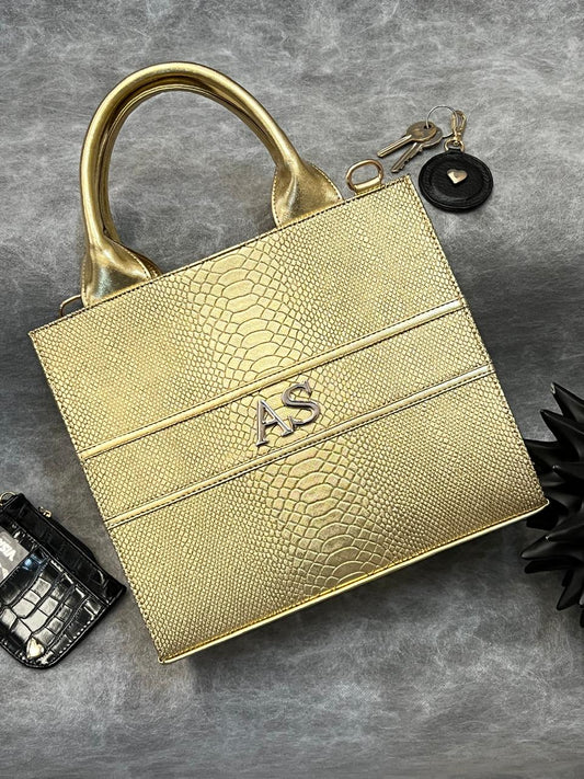 TOTE CLASICA MEDIANA DORADO METÁLICO
