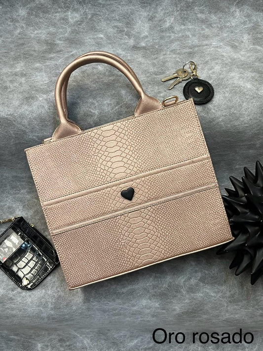 TOTE CLASICA MEDIANA ORO ROSADO