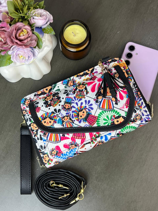 PORTACEL/CARTERA DOBLE CIERRE YUTE LELES COLORES F BLANCO