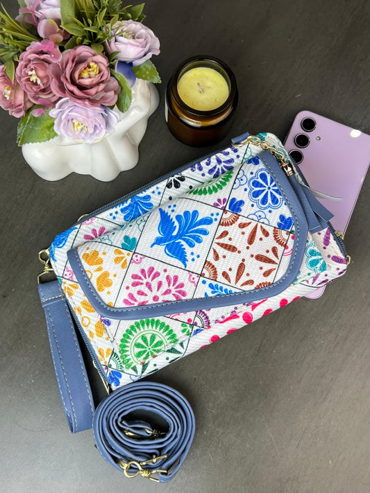 PORTACEL/CARTERA DOBLE CIERRE YUTE TALAVERA COLORES F BLANCO