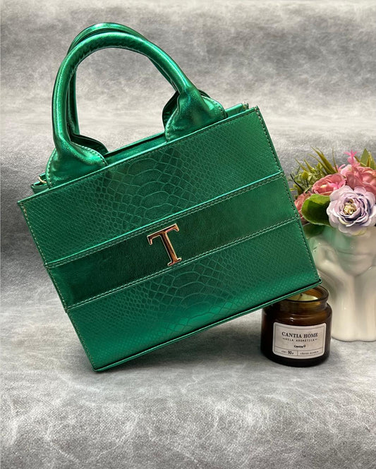 TOTE CLASICA MINI VERDE ESMERALDA METALICO