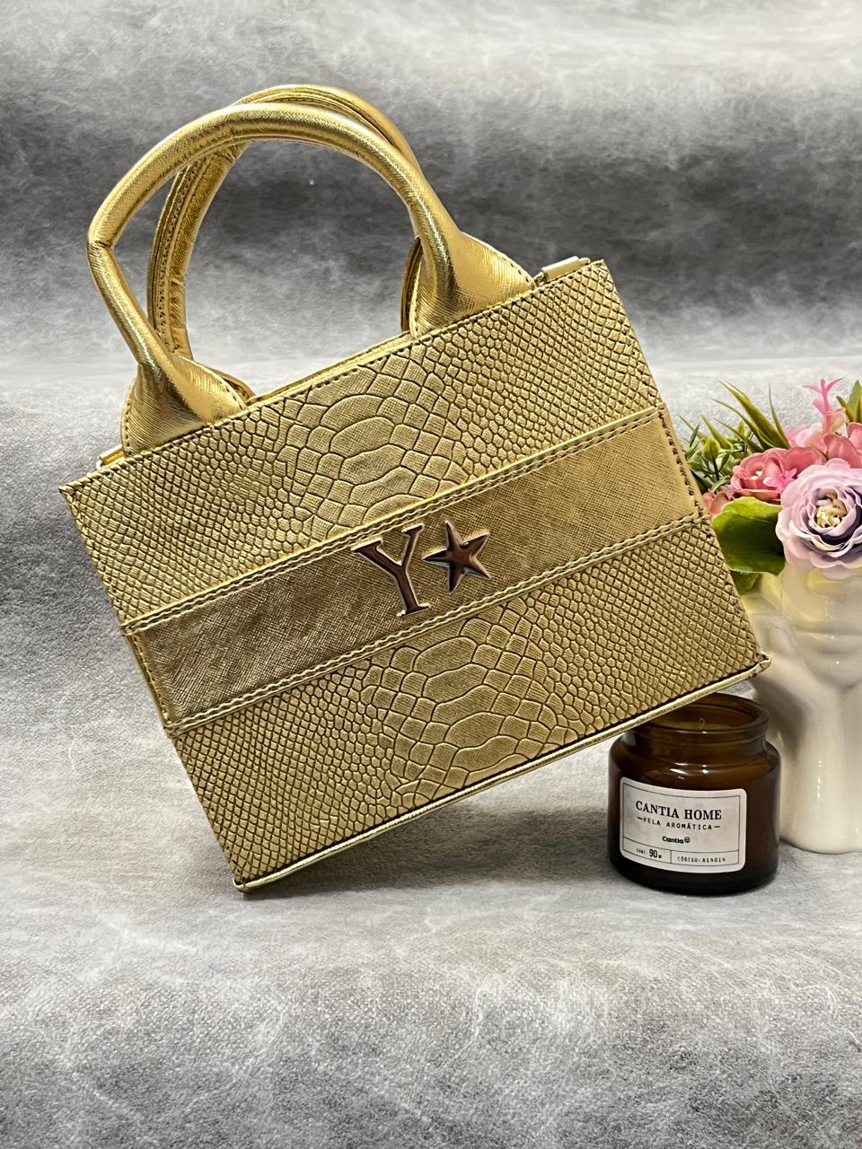 TOTE CLASICA MINI DORADO METÁLICO
