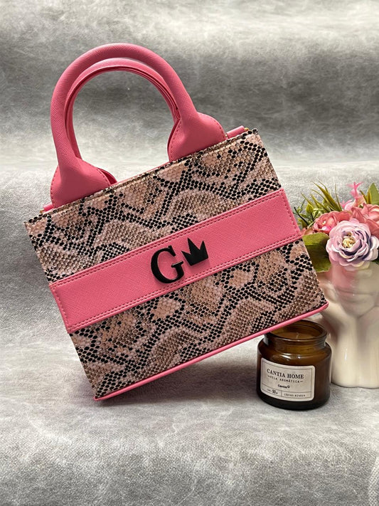 TOTE CLASICA MINI ESPECIAL ROSA POP/NEGRO