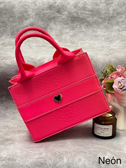 TOTE CLASICA MINI ROSA NEON