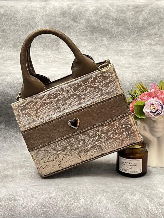 TOTE CLASICA MINI ESPECIAL TITANIUM/CHAMPAGNE