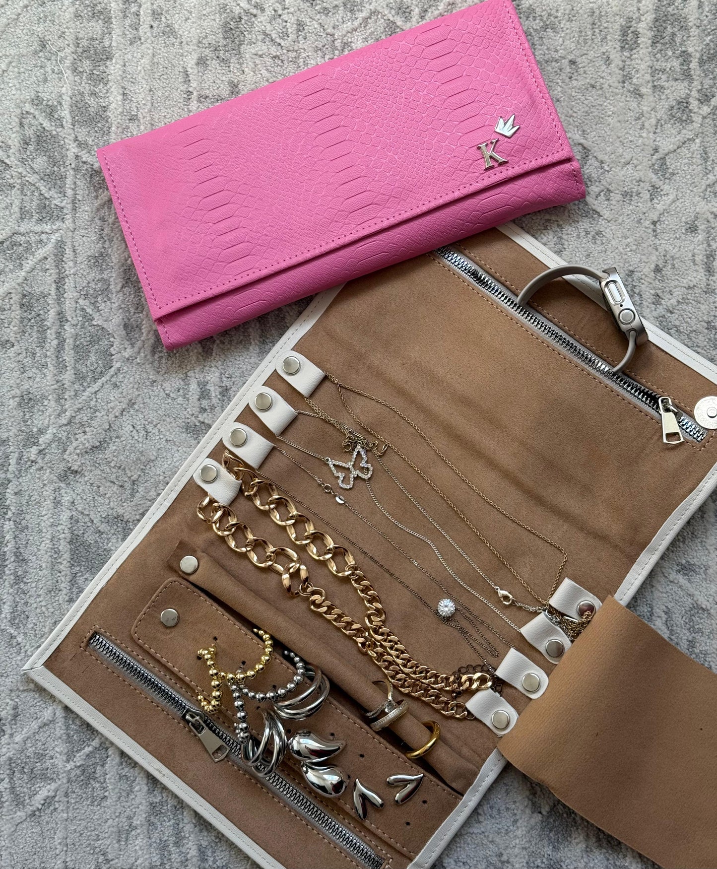 JOYERO DE VIAJE COLOR ROSA POP VIBORA