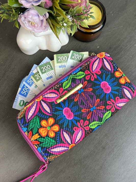 CARTERA YUTE FLORES FIUSHA F NEGRO