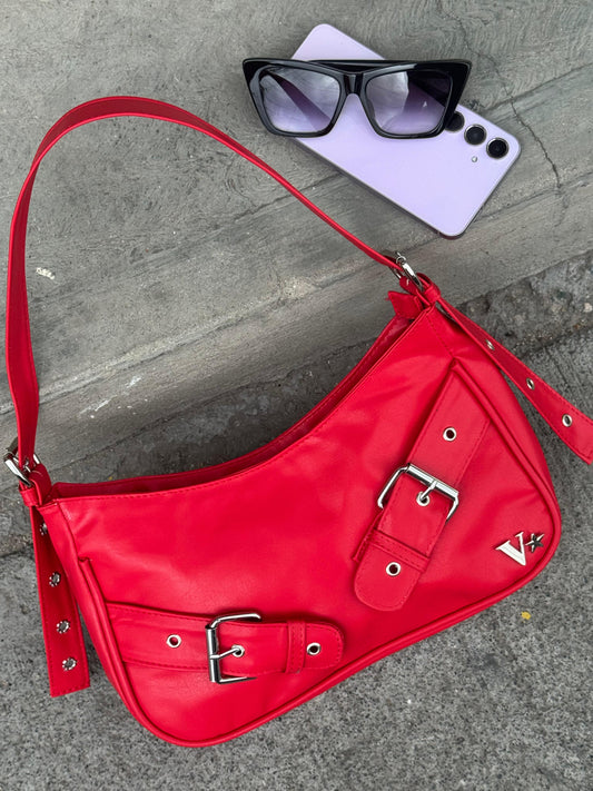 BOLSO FREYA ROJO H/PLATA