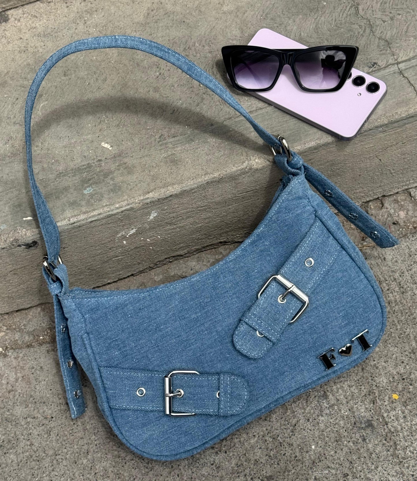 BOLSO FREYA DENIM H/PLATA