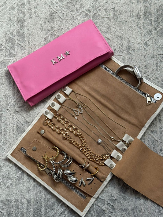 JOYERO DE VIAJE COLOR ROSA POP LISO