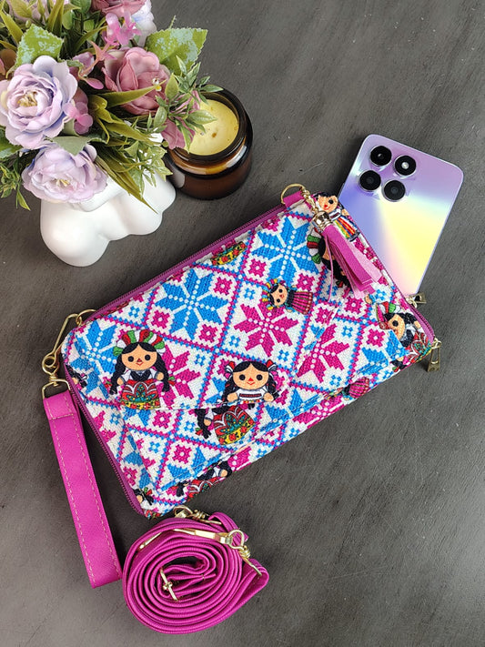 PORTACELULAR/CARTERA YUTE HORIZONTAL LELE FIUSHA/CELESTE