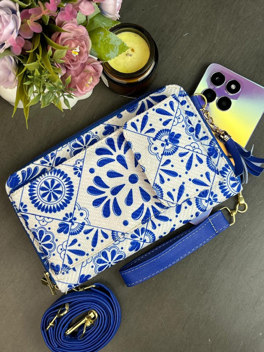 PORTACELULAR/CARTERA YUTE VERTICAL TALAVERA AZUL REY F BLANCO