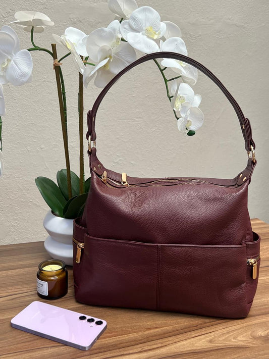 BOLSO PIEL SUIZA VINO