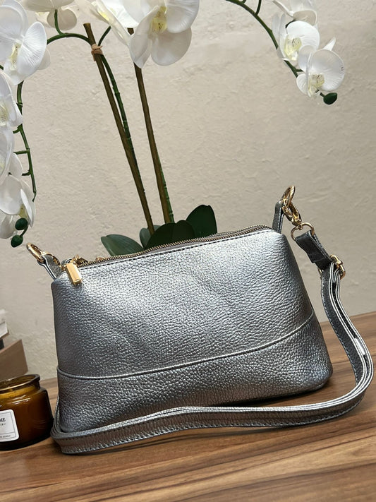 BOLSO PIEL ARABIA ACERO METALICO