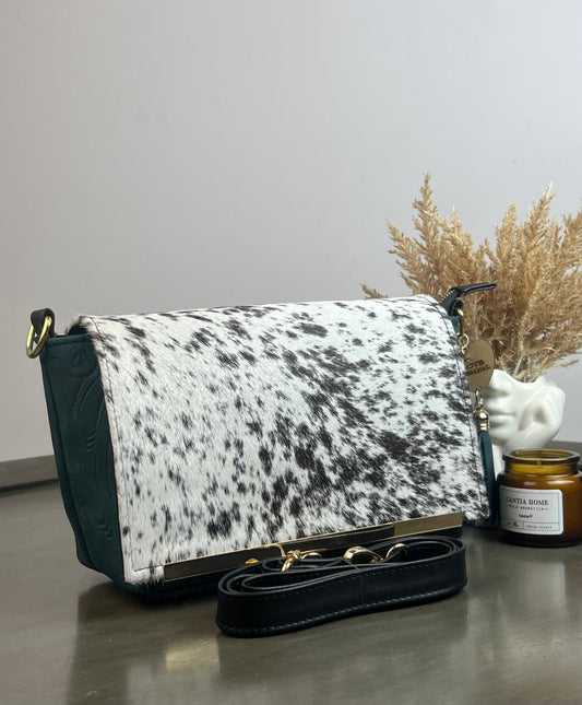CROSSBODY VIANNEY TAPA PELO VARIABLE/PIEL INDIGO