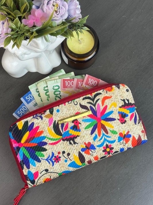 CARTERA YUTE OTOMI COLORES F BEIGE