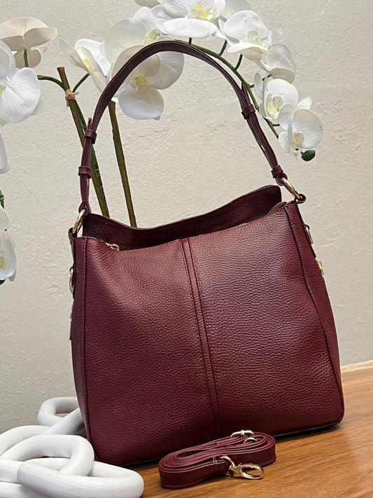 BOLSO 100% PIEL PARIS VINO