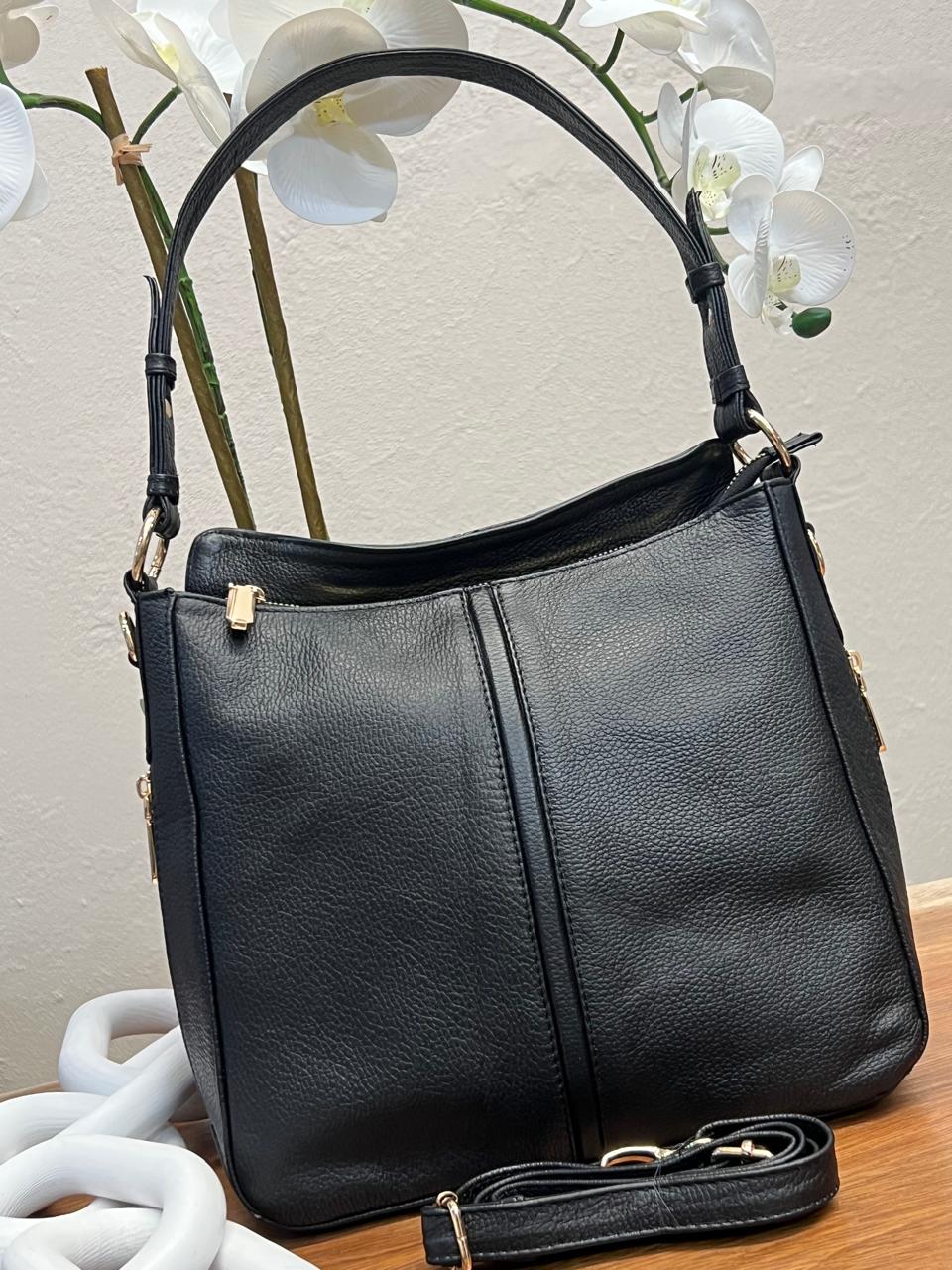 BOLSO 100% PIEL PARIS NEGRO