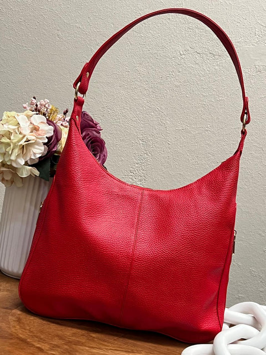 BOLSO 100% PIEL FRANCIA ROJO