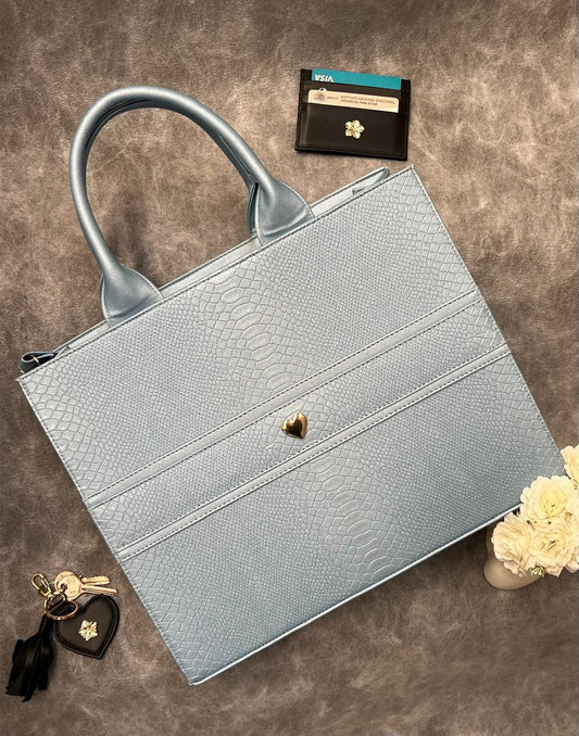 TOTE CLASICA GDE CELESTE BRILLOSO