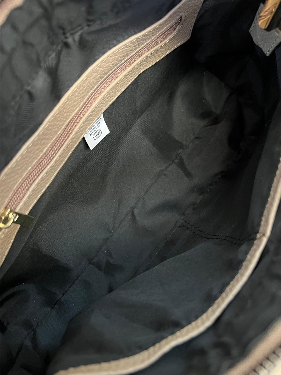 BOLSO 100% PIEL GRECIA HUESO