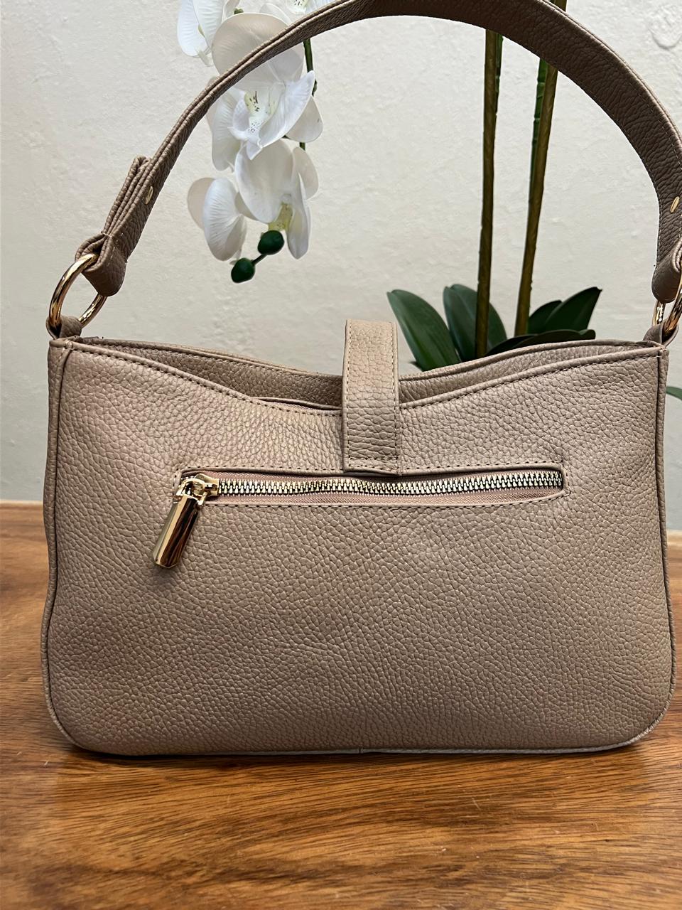 BOLSO 100% PIEL GRECIA HUESO